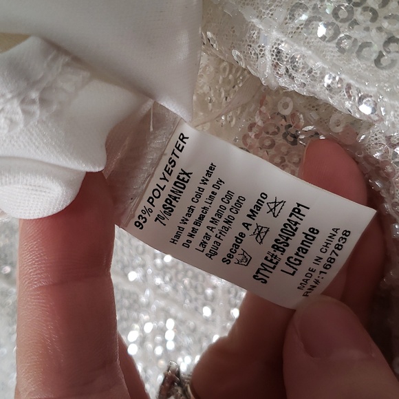 🔥🥵Jaw dropping off white sequin and bead high waisted skirt by Banjul LARGE🥵 - Picture 12 of 12